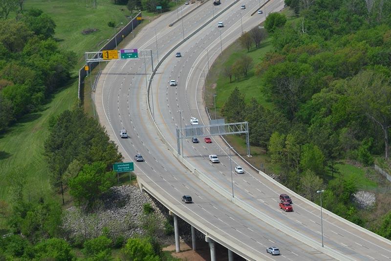 Aerial photo of Creek Turnpike